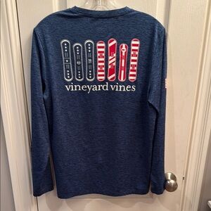 Vineyard Vines boys USA snowboards Long Sleeve hat or performance tee. Size XL
